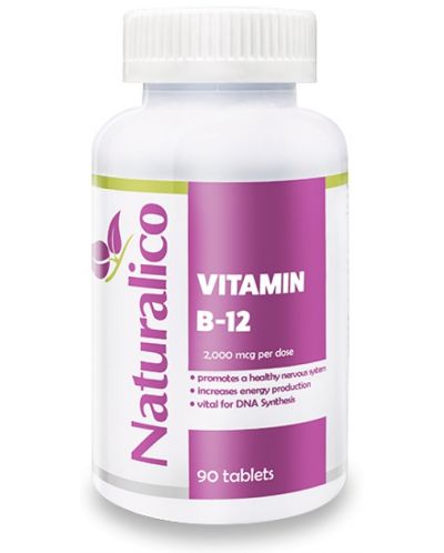 Vitamin B-12, 2000 mcg, 90 таблетки, Naturalico - 1