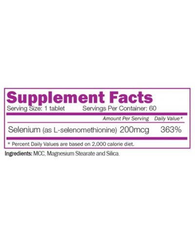 Selenium, 200 mcg, 60 таблетки, Naturalico - 2