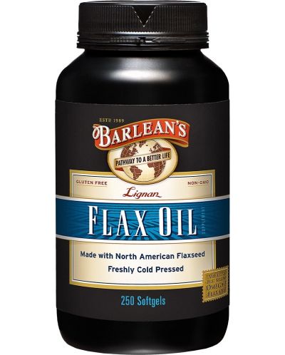 Lignan Flax Oil, 250 меки капсули, Barlean's - 1