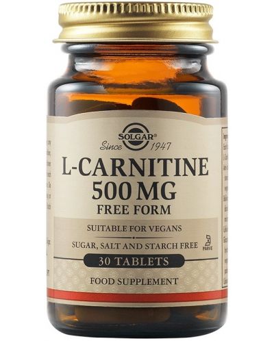 L-Carnitine, 500 mg, 30 таблетки, Solgar - 1