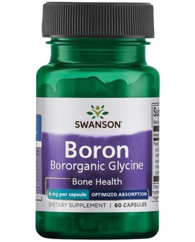 Boron Boroganic Glycine, 6 mg, 60 капсули, Swanson - 1