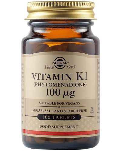 Vitamin К1, 100 mcg, 100 таблетки, Solgar - 1
