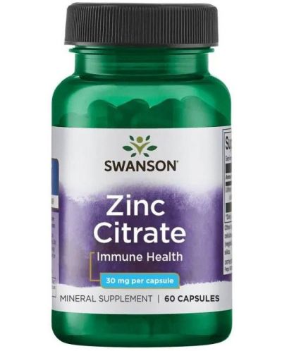 Zinc Citrate, 30 mg, 60 капсули, Swanson - 1
