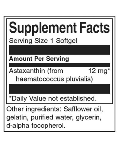 Astaxanthin, 12 mg, 30 меки капсули, Swanson - 2