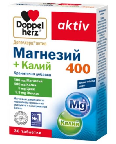Doppelherz Aktiv Магнезий + Калий 400, 30 таблетки - 1
