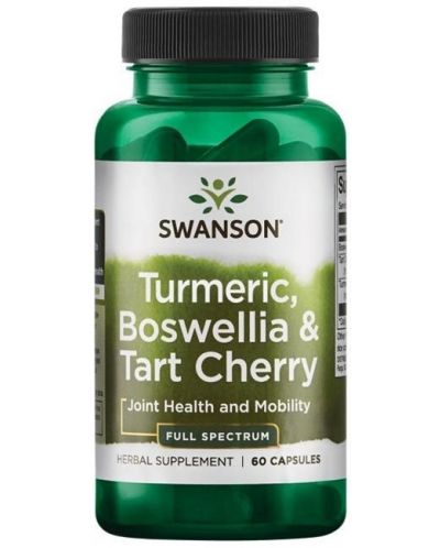 Turmeric, Boswellia & Tart Cherry, 60 капсули, Swanson - 1