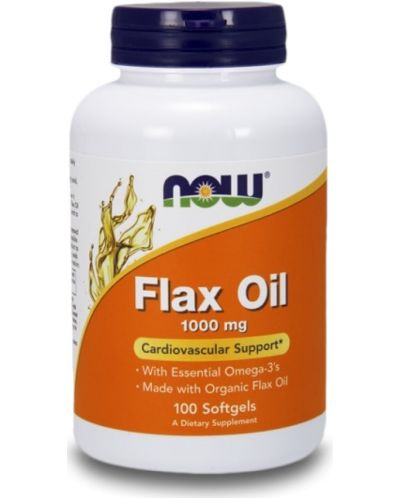 Flax Oil, 1000 mg, 100 капсули, Now - 1