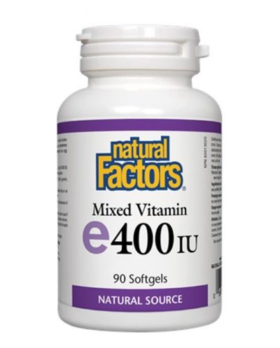 Mixed Vitamin E, 400 IU, 90 софтгел капсули, Natural Factors - 1