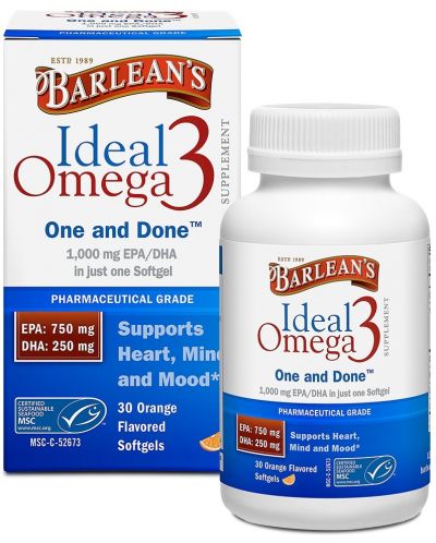 Ideal Omega 3, 30 меки капсули, Barlean's - 1