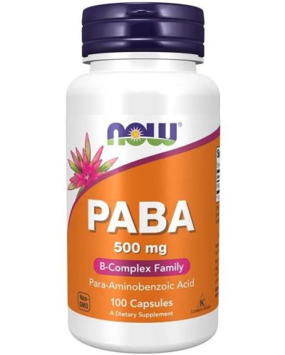 PABA, 500 mg, 100 капсули, Now - 1