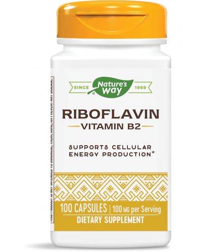 Riboflavin Vitamin B2, 100 mg, 100 капсули, Nature's Way - 1