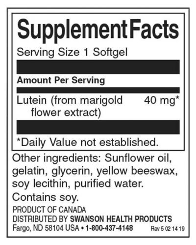 Lutein, 40 mg, 60 меки капсули, Swanson - 2