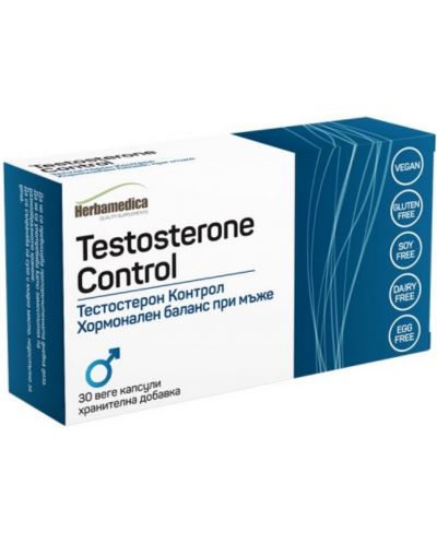 Testosterone control, 30 веге капсули, Herbamedica - 1