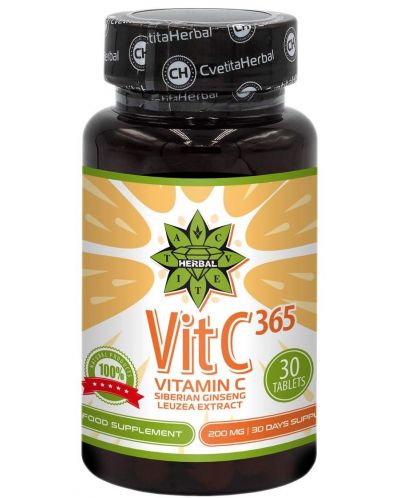 VitC 365, 200 mg, 30 таблетки, Cvetita Herbal - 1