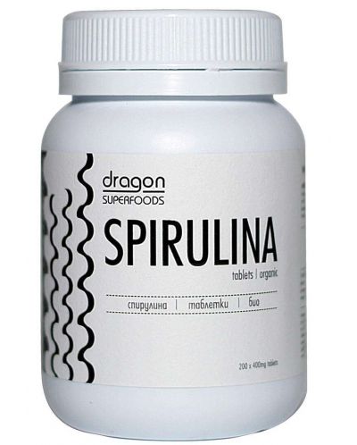 Спирулина, 400 mg, 200 таблетки, Dragon Superfoods - 1