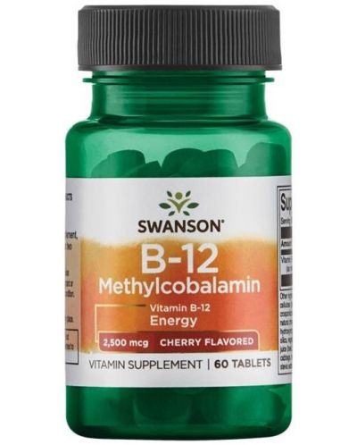 B-12 Methylcobalamin, 2500 mcg, 60 таблетки, Swanson - 1