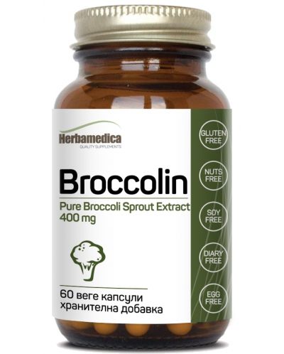 Broccolin, 400 mg, 60 капсули, Herbamedica - 1