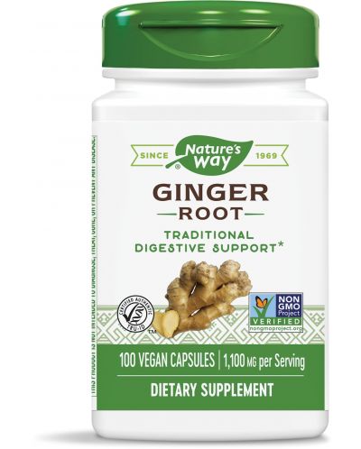 Ginger Root, 550 mg, 100 капсули, Nature's Way - 1