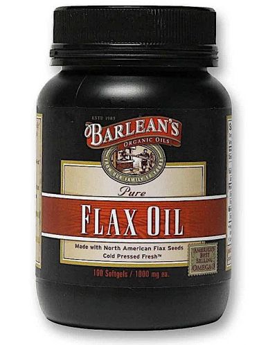 Flax Oil, 100 меки капсули, Barlean's - 1