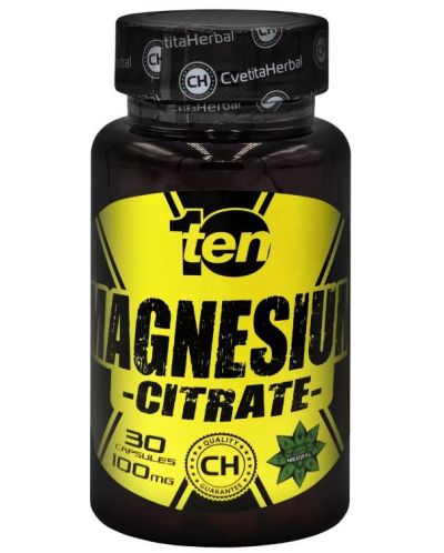 10/ten Magnesium Citrate, 100 mg, 30 капсули, Cvetita Herbal - 1