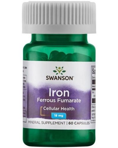 Iron, 18 mg, 60 капсули, Swanson - 1