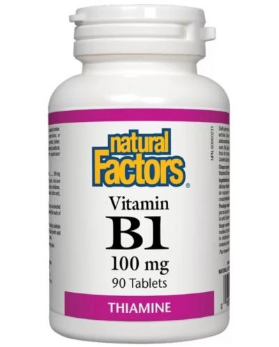 Vitamin B1, 100 mg, 90 таблетки, Natural Factors - 1