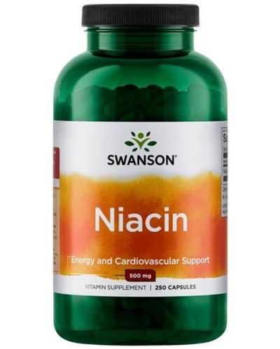 Niacin, 500 mg, 250 капсули, Swanson - 1