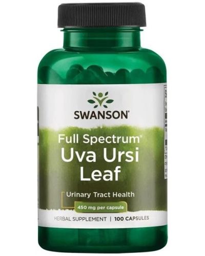 Full Spectrum Uva Ursi Leaf, 450 mg, 100 капсули, Swanson - 1
