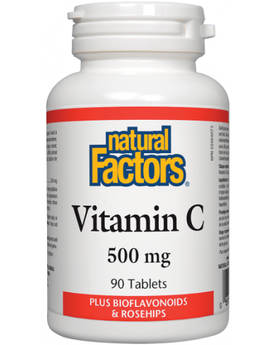 Vitamin C, 500 mg, 90 таблетки, Natural Factors - 1