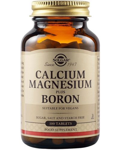 Calcium Magnesium plus Boron, 100 таблетки, Solgar - 1