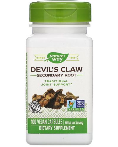 Devil's Claw Secondary Root, 480 mg, 100 капсули, Nature's Way - 1