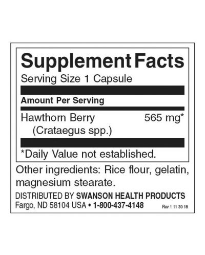 Hawthorn Berries, 565 mg, 250 капсули, Swanson - 2