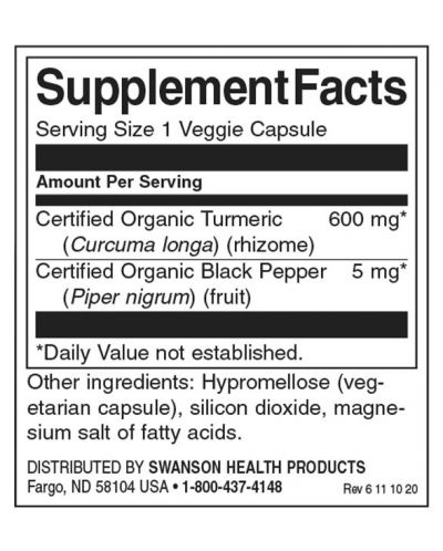 Turmeric & Black Pepper, 60 капсули, Swanson - 2