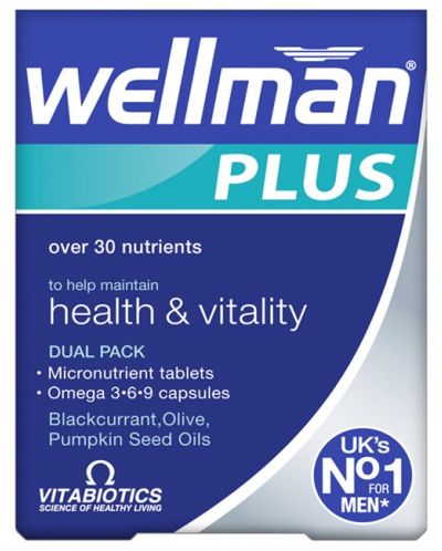 Wellman Plus, 28 таблетки + 28 капсули, Vitabiotics - 1