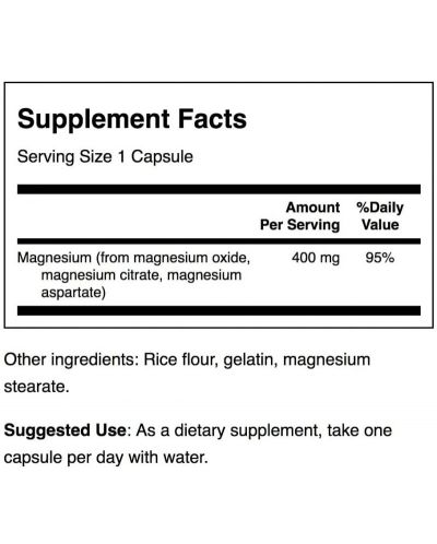 Triple Magnesium Complex, 400 mg, 30 капсули, Swanson - 2