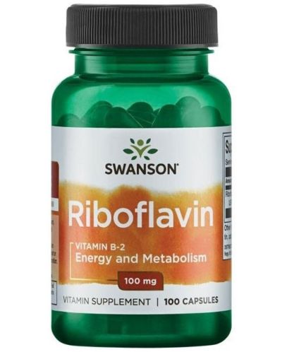 Riboflavin, 100 mg, 100 капсули, Swanson - 1