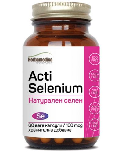 Acti Selenium, 100 mcg, 60 веге капсули, Herbamedica - 1