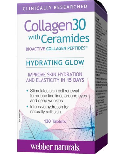 Collagen 30 with Ceramides, 120 таблетки, Webber Naturals - 1