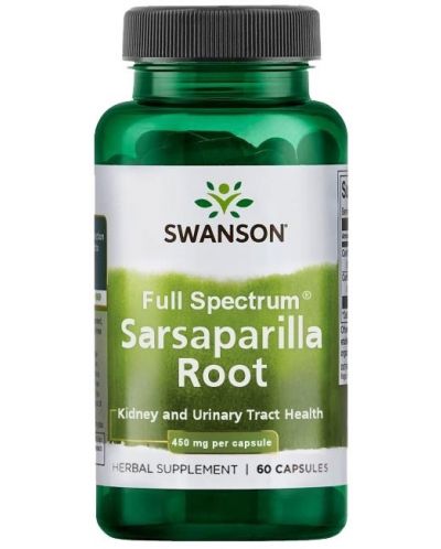 Sarsaparilla Root, 450 mg, 60 капсули, Swanson - 1