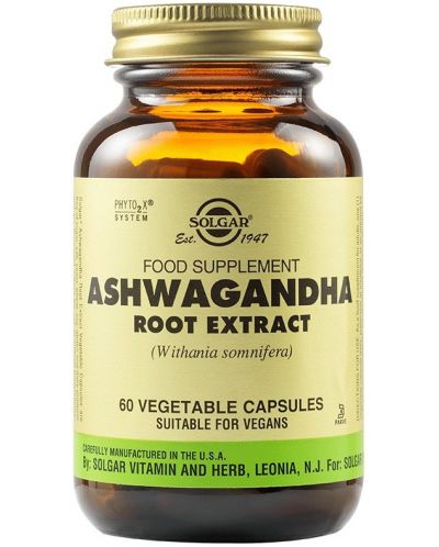 Ashwagandha Root Extract, 60 капсули, Solgar - 1