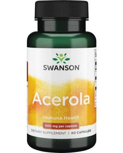 Acerola, 500 mg, 60 капсули, Swanson - 1