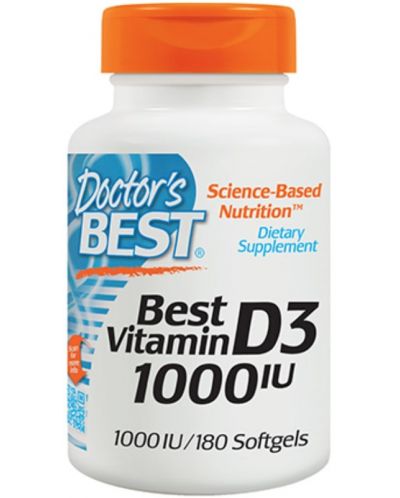 Best Vitamin D3 1000 IU, 180 капсули, Doctor's Best - 1