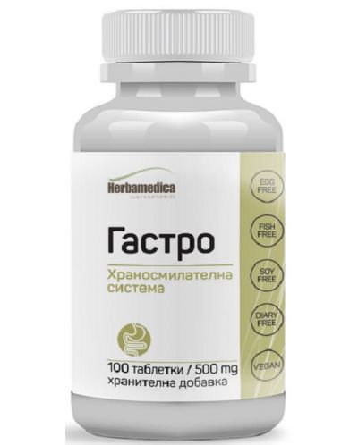 Gastro, 500 mg, 100 таблетки, Herbamedica - 1
