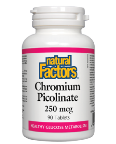 Chromium Picolinate, 250 mcg, 90 таблетки, Natural Factors - 1