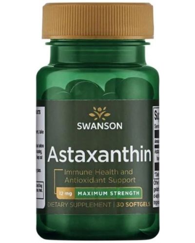 Astaxanthin, 12 mg, 30 меки капсули, Swanson - 1