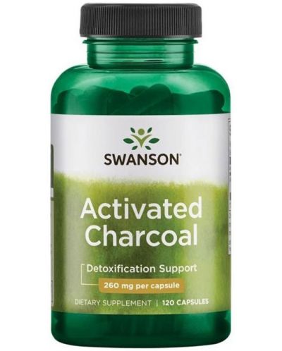Activated Charcoal, 260 mg, 120 капсули, Swanson - 1