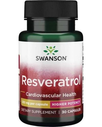 Resveratrol, 250 mg, 30 капсули, Swanson - 1