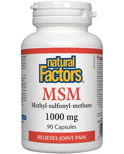 MSM Methyl-sulfonyl-methane, 1000 mg, 90 капсули, Natural Factors - 1