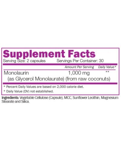 Monolaurin, 60 капсули, Naturalico - 2