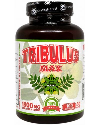 Tribulus Max, 900 mg, 100 капсули, Cvetita Herbal - 1